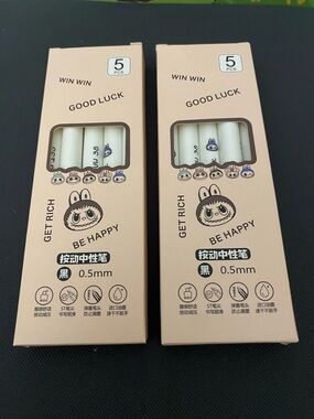 Labubu Black Ink Gel Pen Set - 5pcs